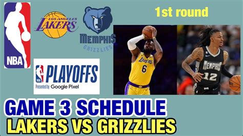 lakers vs grizzlies playoffs schedule